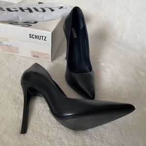 SCHUTZ Black Pointed Toe Stiletto Pumps